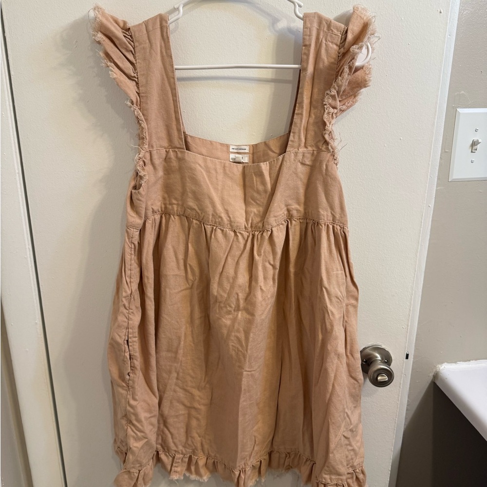 Aerie Tan Ruffle Dress